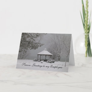 Cartes Pour Fêtes Annuelles Joyeuses Fêtes - Aux employés/Gazebo dans la neige