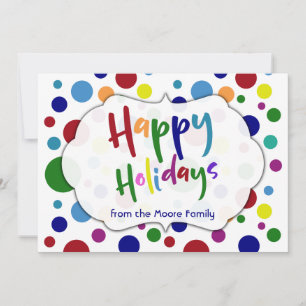 Cartes Pour Fêtes Annuelles Joyeuses Fêtes avec des lettres et des cercles col