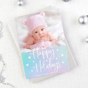 Cartes Pour Fêtes Annuelles Joyeuses fêtes avec étoiles Multiphoto tendance