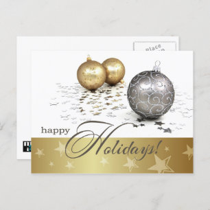 Cartes Pour Fêtes Annuelles Joyeuses fêtes. Baubles or et argent
