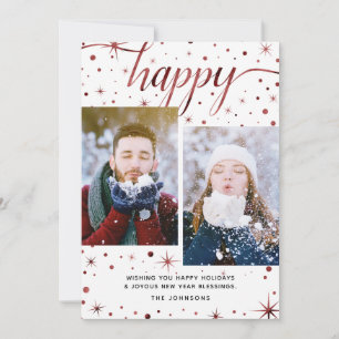 Cartes Pour Fêtes Annuelles Joyeuses Fêtes & Bénédiction de Nouvel An 2-Photos