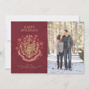 Cartes Pour Fêtes Annuelles Joyeuses Fêtes   Blason de Poudlard™ Photo de fami