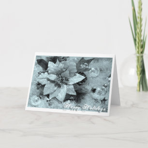 Cartes Pour Fêtes Annuelles Joyeuses Fêtes-Bleu et Argent