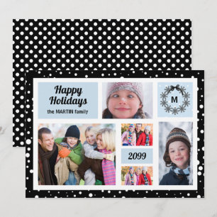 Cartes Pour Fêtes Annuelles Joyeuses Fêtes Bleu et Noir Noël 5 Photo