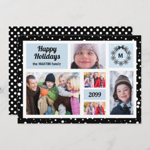 Cartes Pour Fêtes Annuelles Joyeuses Fêtes Bleues et Noires Noël 5 Photo
