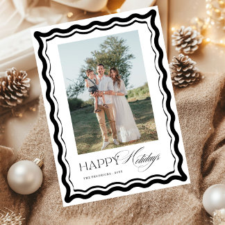 Cartes Pour Fêtes Annuelles Joyeuses Fêtes Cadre Évidé Écriture Chic Photo