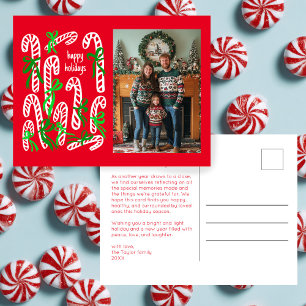 Cartes Pour Fêtes Annuelles Joyeuses fêtes canne Candycanes PERSONNALISÉ