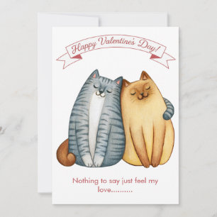 Cartes Pour Fêtes Annuelles Joyeuses Fêtes Chat Saint-Valentin Amour Blanc