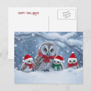 Cartes Pour Fêtes Annuelles Joyeuses Fêtes Chouettes et Amusantes