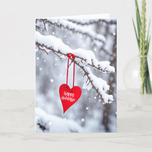 Cartes Pour Fêtes Annuelles Joyeuses Fêtes Coeur en Branche