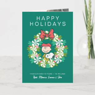 Cartes Pour Fêtes Annuelles Joyeuses Fêtes   Couronne de bonbons à la menthe