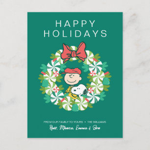 Cartes Pour Fêtes Annuelles Joyeuses Fêtes Couronne de bonbons à la menthe