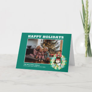 Cartes Pour Fêtes Annuelles Joyeuses Fêtes   Couronne de bonbons à la menthe