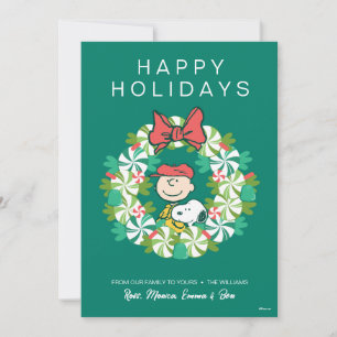 Cartes Pour Fêtes Annuelles Joyeuses Fêtes Couronne de bonbons à la menthe