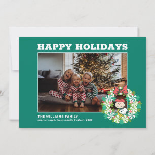 Cartes Pour Fêtes Annuelles Joyeuses Fêtes   Couronne de bonbons à la menthe