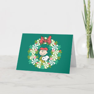 Cartes Pour Fêtes Annuelles Joyeuses Fêtes   Couronne de bonbons à la menthe