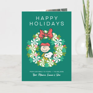 Cartes Pour Fêtes Annuelles Joyeuses Fêtes   Couronne de bonbons à la menthe