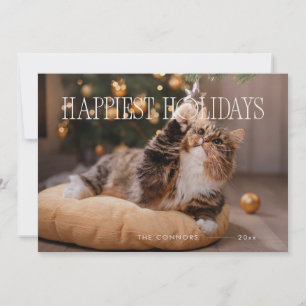 Cartes Pour Fêtes Annuelles Joyeuses fêtes Custom Christmas Chat mignonne