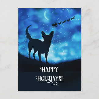 Cartes Pour Fêtes Annuelles Joyeuses fêtes Cute Chihuahua et Père Noël