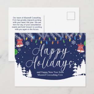 Cartes Pour Fêtes Annuelles Joyeuses Fêtes d'Affaires Personnalisées Festives