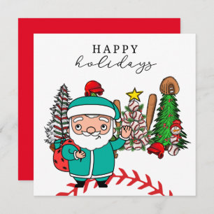 Cartes Pour Fêtes Annuelles Joyeuses fêtes de baseball Noël pour le joueur