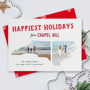 Cartes Pour Fêtes Annuelles Joyeuses fêtes de Caroline du Nord Deux photos