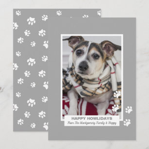 Cartes Pour Fêtes Annuelles Joyeuses Fêtes de Fin d'Année Chien avec Empreinte