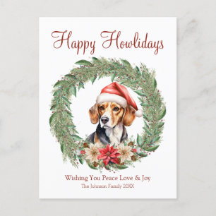 Cartes Pour Fêtes Annuelles Joyeuses Fêtes de fin d'année Chien Beagle Mignon