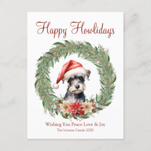 Cartes Pour Fêtes Annuelles Joyeuses Fêtes de fin d'année Chien Schnauzer Nain