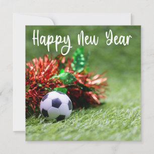 Cartes Pour Fêtes Annuelles Joyeuses Fêtes de football avec ballon pour Nouvel