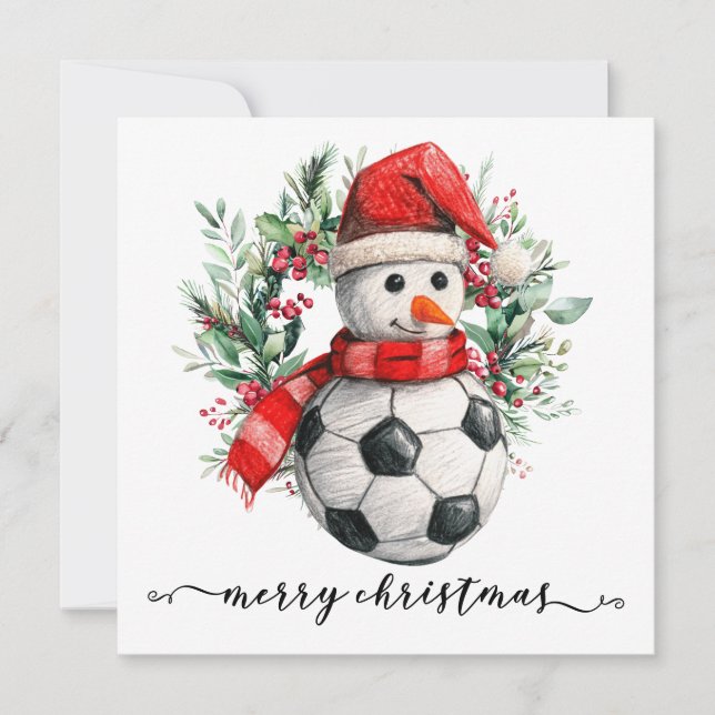 Cartes Pour Fêtes Annuelles Joyeuses Fêtes de footballeur  Couronne de Noël bo (Devant)