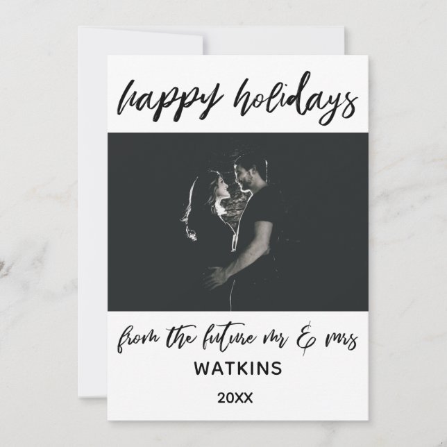 Cartes Pour Fêtes Annuelles Joyeuses Fêtes de Future M. et Mme Photo (Devant)
