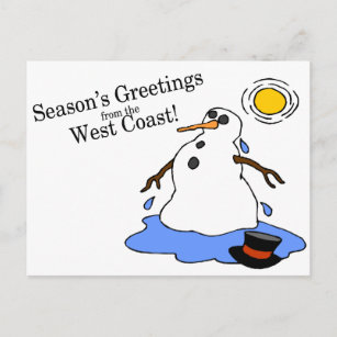 Cartes Pour Fêtes Annuelles Joyeuses Fêtes De La Côte Ouest Snowman
