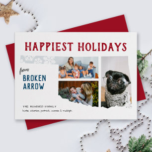 Cartes Pour Fêtes Annuelles Joyeuses fêtes de l'Oklahoma Trois photos se dépla