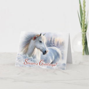 Cartes Pour Fêtes Annuelles Joyeuses Fêtes de Noël Belle Neige Cheval