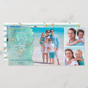 Cartes Pour Fêtes Annuelles Joyeuses Fêtes de Noël côtiers 4 Photos