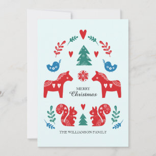 Cartes Pour Fêtes Annuelles Joyeuses Fêtes de Noël nordiques scandinaves color