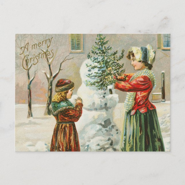 Cartes Pour Fêtes Annuelles Joyeuses fêtes de Noël pour les femmes, les enfant (Devant)