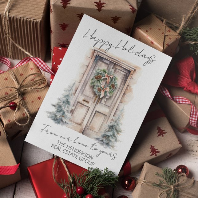 Cartes Pour Fêtes Annuelles Joyeuses Fêtes de notre Maison à la Vôtre QR (Créateur téléchargé)