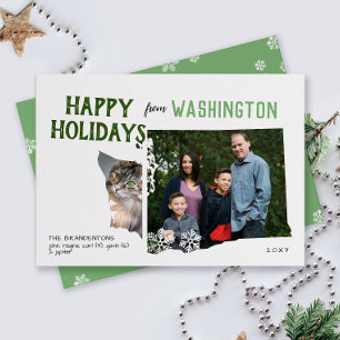 Cartes Pour Fêtes Annuelles Joyeuses Fêtes de Washington Two Photo