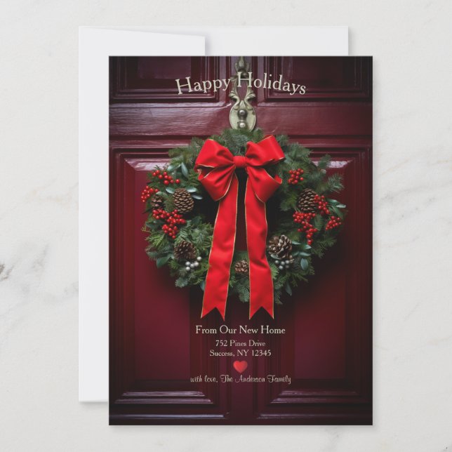 Cartes Pour Fêtes Annuelles Joyeuses Fêtes depuis votre nouveau chez-vous (Devant)