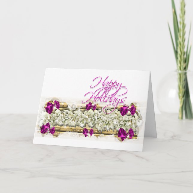 Cartes Pour Fêtes Annuelles "Joyeuses fêtes" élégant message festif (Devant)