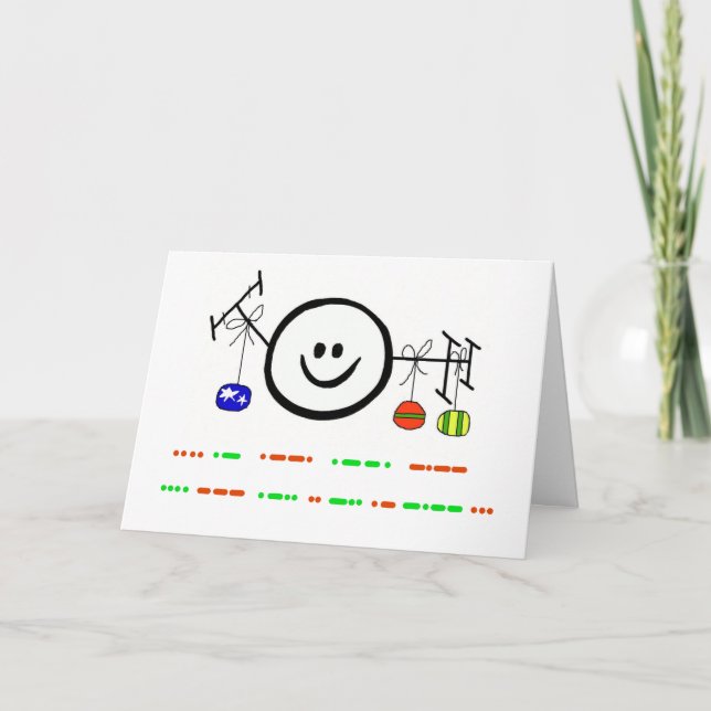Cartes Pour Fêtes Annuelles Joyeuses fêtes en Morse Code Card + Joyeux jambon (Devant)