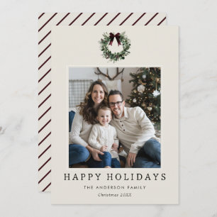 Cartes Pour Fêtes Annuelles Joyeuses fêtes Festive Noël Wreath Photo