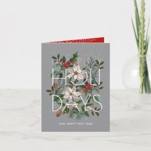 Cartes Pour Fêtes Annuelles Joyeuses Fêtes Feuillage Baies Plié