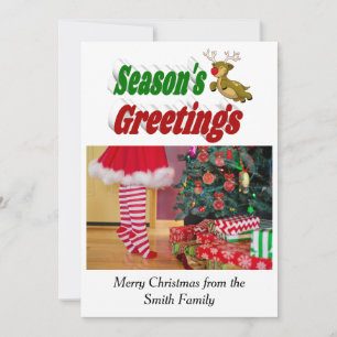 Cartes Pour Fêtes Annuelles Joyeuses Fêtes Flying Reindeer Photo de Noël