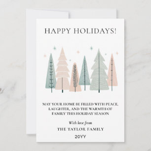 Cartes Pour Fêtes Annuelles Joyeuses Fêtes Forêt Bohème Minimaliste Arbres