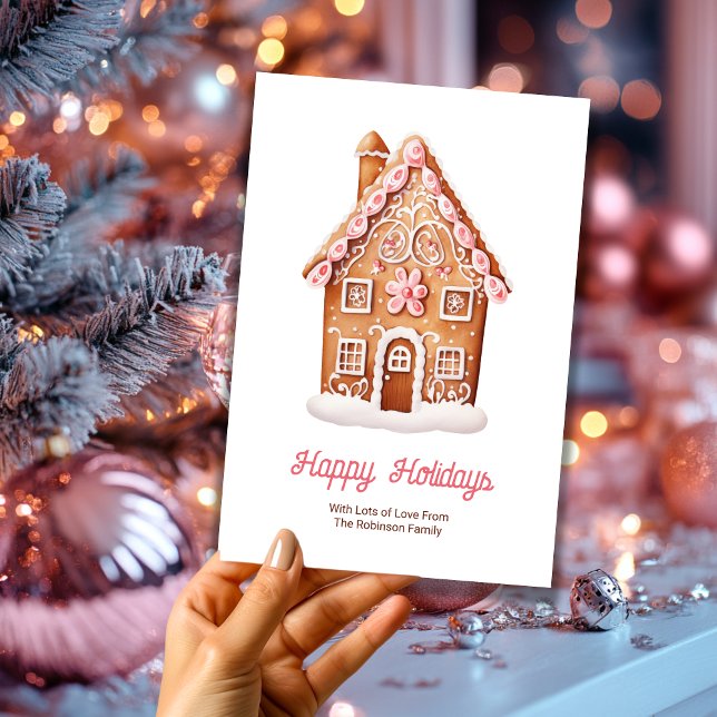 Cartes Pour Fêtes Annuelles Joyeuses fêtes Gingerbread Maison Noël (Créateur téléchargé)
