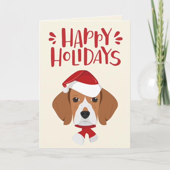 Cartes Pour Fêtes Annuelles Joyeuses fêtes - Joli Beagle Père Noël - Noël (Devant)