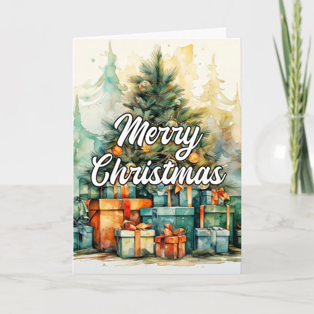 Cartes Pour Fêtes Annuelles Joyeuses Fêtes & Joyeux Noël (Devant)